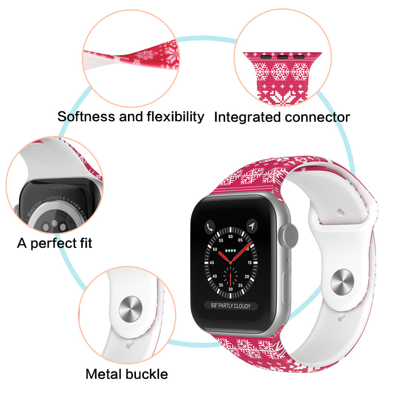 Soft Silicone Christmas Pattern Adjustable Watch Band Strap for Apple Watch Ultra 49mm Ultra 2 49mm Series 9 45mm SE (2023) 44mm Series 8 45mm 7 45mm 6 5 4 SE 44mm SE (2022) 44mm 3 2 1 42mm Size L Soft Silicone Christmas Pattern Adjustable Watch Band Strap for Apple Watch Ultra 49mm Ultra 2 49mm Series 9 45mm SE (2023) 44mm Series 8 45mm 7 45mm 6 5 4 SE 44mm SE (2022) 44mm 3 2 1 42mm Size L